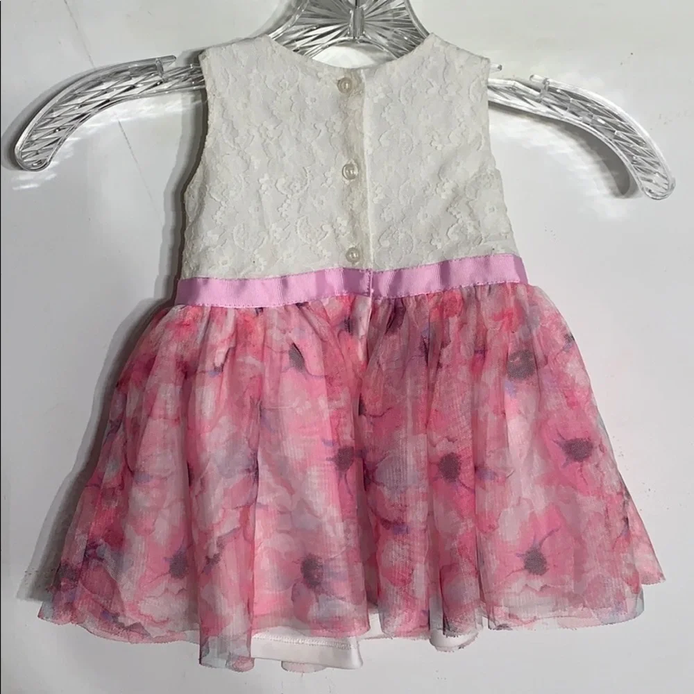 Children’s place pink floral party dress A line girls 12-18 months